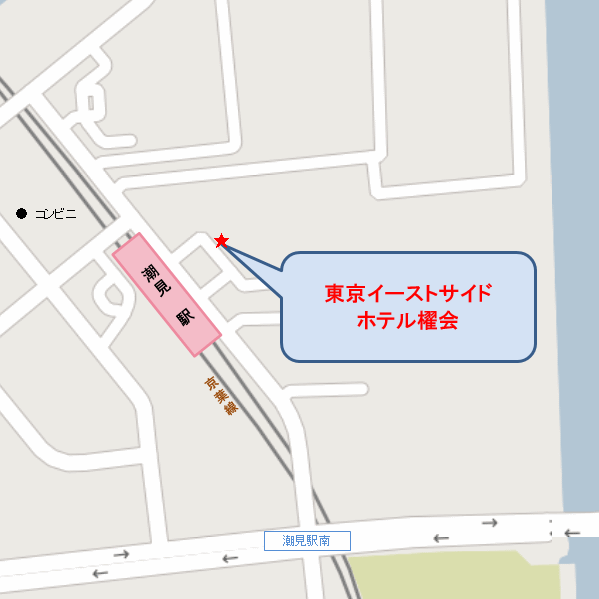 東京イーストサイド　ホテル櫂会への概略アクセスマップ