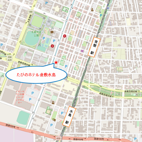 地図：たびのホテル倉敷水島