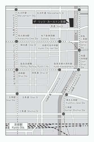 ザ・リッツ・カールトン京都への概略アクセスマップ