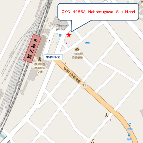 地図：Ｔａｂｉｓｔ　シルクホテル　中津川
