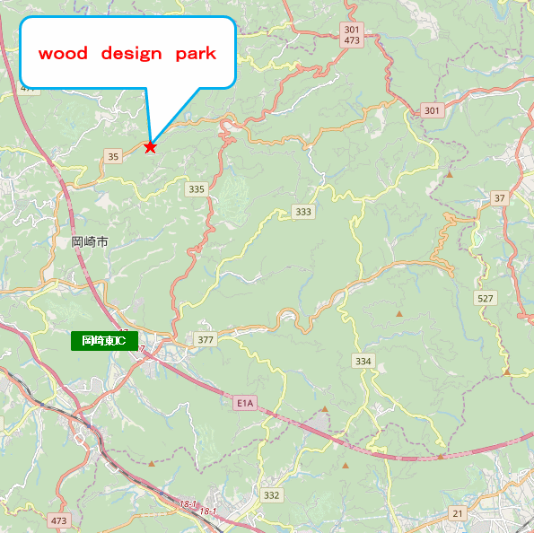 ウッドデザインパーク岡崎の地図画像