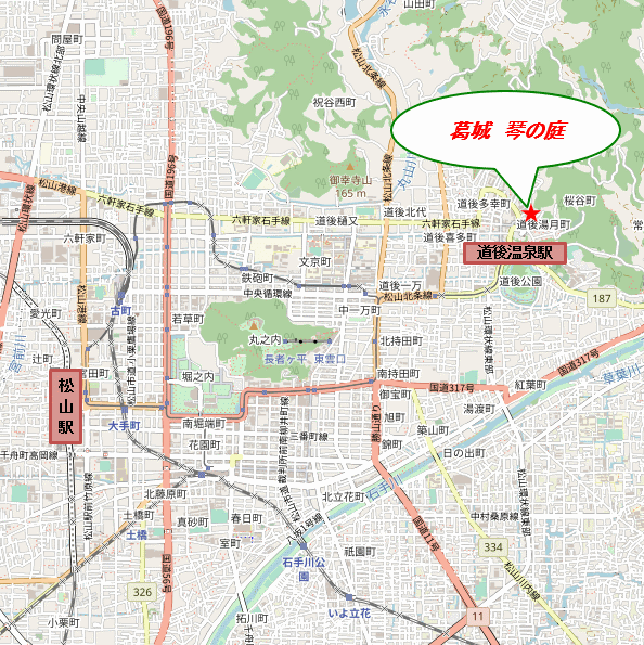 葛城　琴の庭への概略アクセスマップ