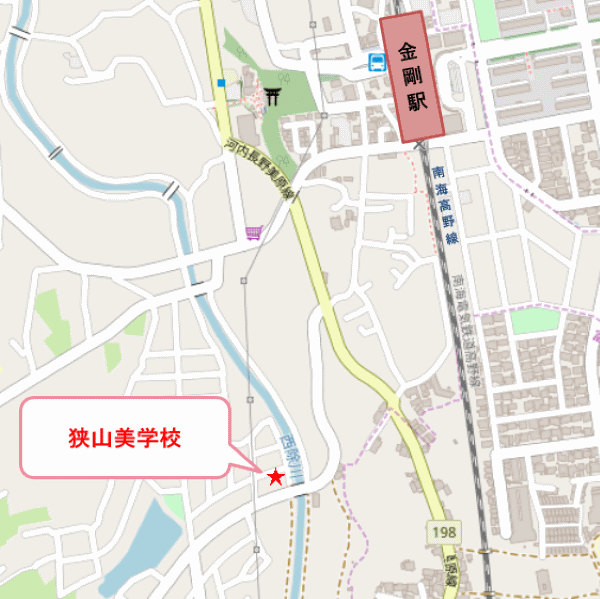 狭山美学校への概略アクセスマップ
