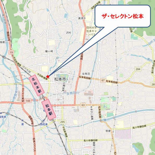 地図：ザ・セレクトン松本