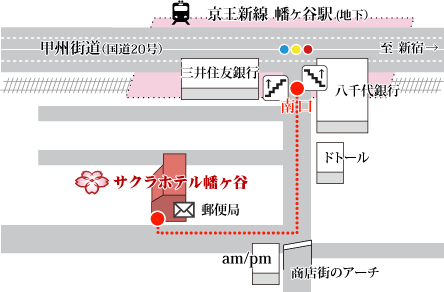サクラホテル幡ヶ谷への概略アクセスマップ