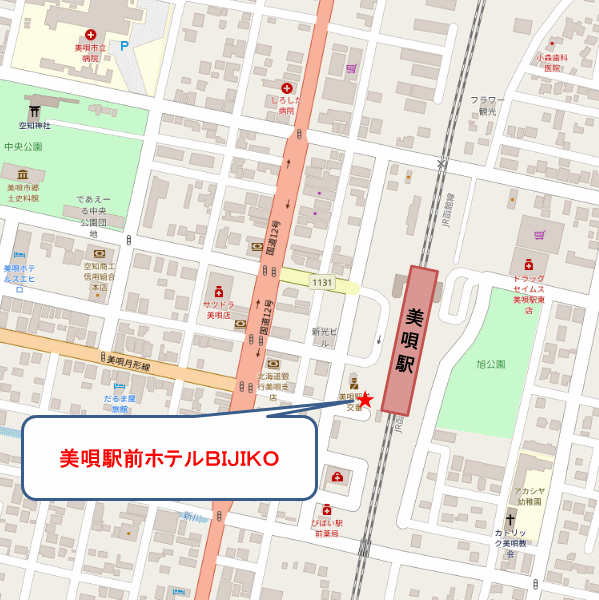 美唄駅前ホテルＢＩＪＩＫＯ 地図
