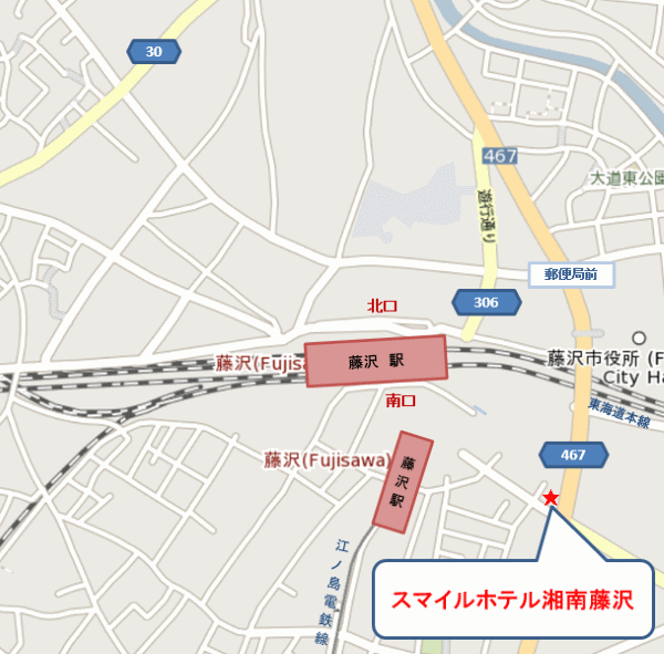 地図：スマイルホテル湘南藤沢