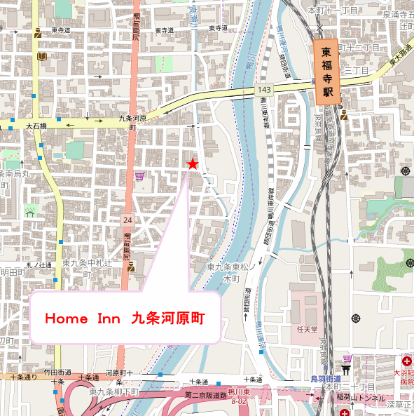 Ｈｏｍｅ Ｉｎｎ 九条河原町の地図画像