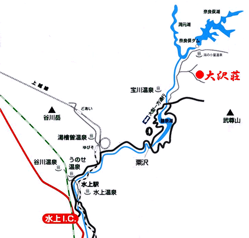 大沢荘＜群馬県＞への概略アクセスマップ