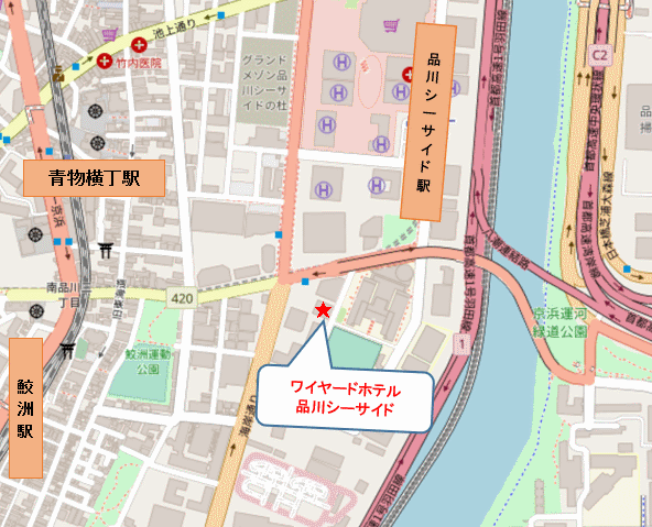 地図：ワイヤーズホテル品川シーサイド