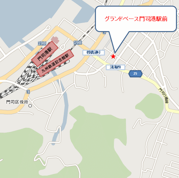 グランドベース門司港駅前 地図