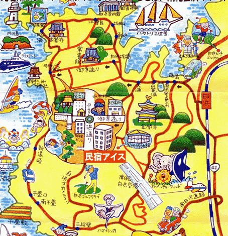白浜温泉 民宿アイスの地図画像