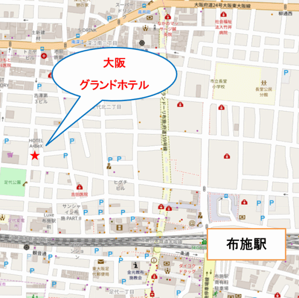 大阪グランドホテル 地図