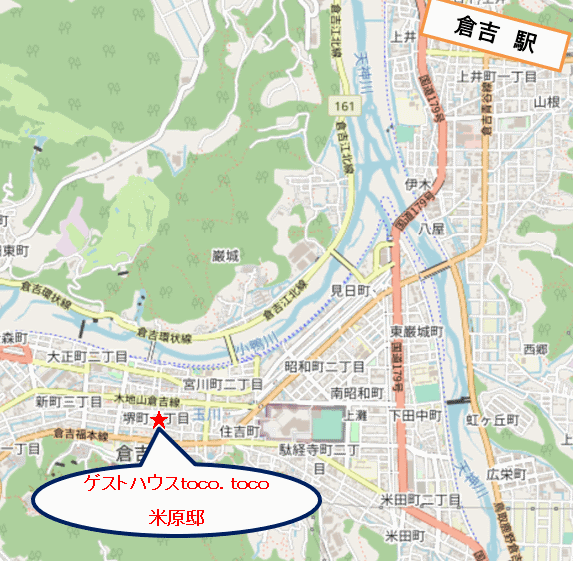 ゲストハウスｔｏｃｏ．ｔｏｃｏ　米原邸への概略アクセスマップ