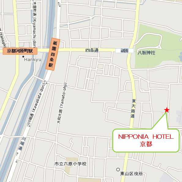ＨＯＴＥＬ　ＶＭＧ　ＲＥＳＯＲＴ　ＫＹＯＴＯ（ホテル　ＶＭＧリゾート　京都）への概略アクセスマップ