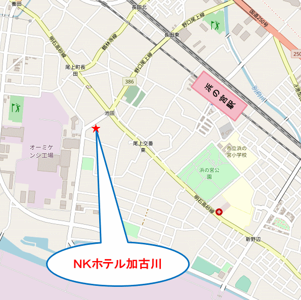 地図：ＮＫホテル加古川