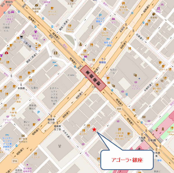 アゴーラ　東京銀座 地図