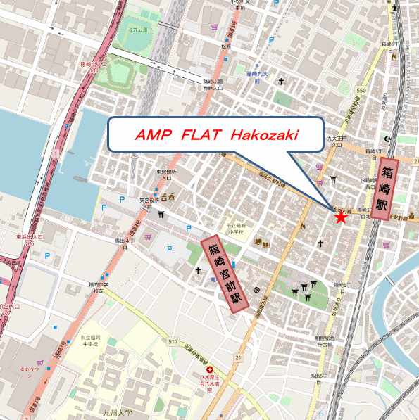 ＡＭＰ　ＦＬＡＴ　Ｈａｋｏｚａｋｉ 地図