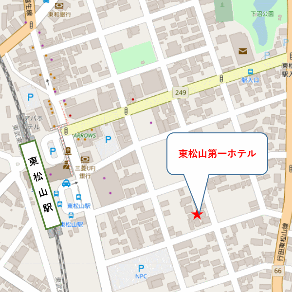 東松山第一ホテルへの概略アクセスマップ