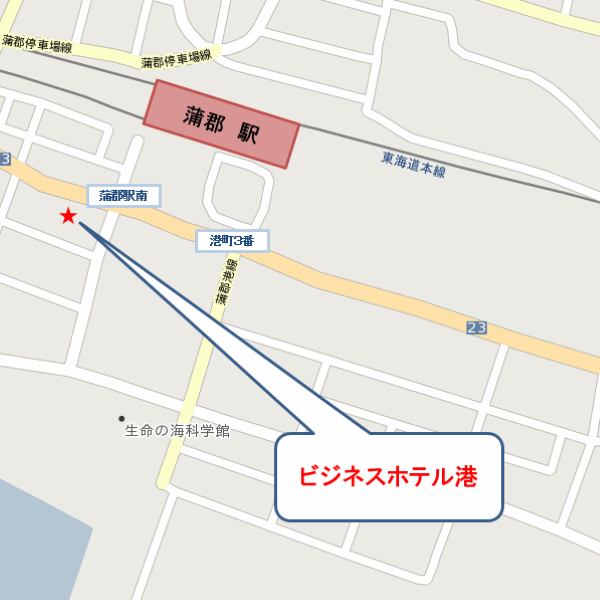 地図：ビジネスホテル港