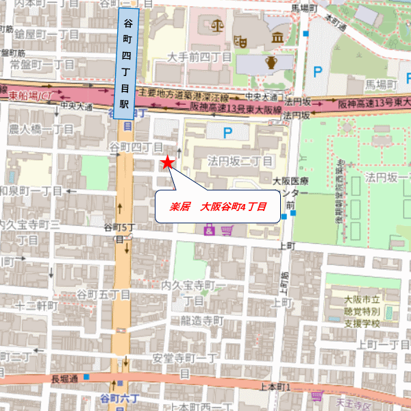 楽居　大阪谷町４丁目 地図