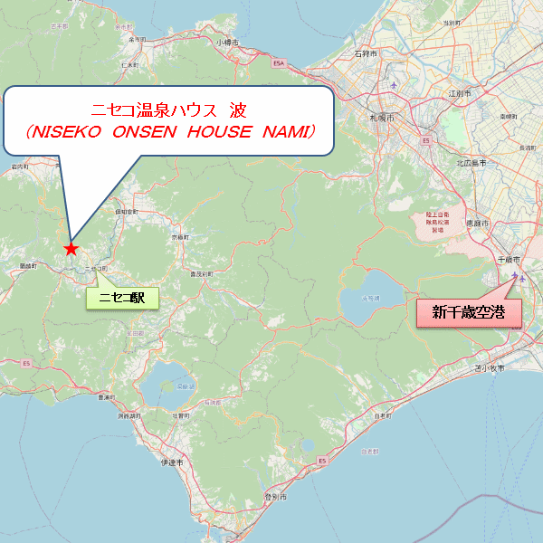 ニセコ温泉ハウス 波（ＮＩＳＥＫＯ ＯＮＳＥＮ ＨＯＵＳＥ ＮＡＭＩ）の地図画像