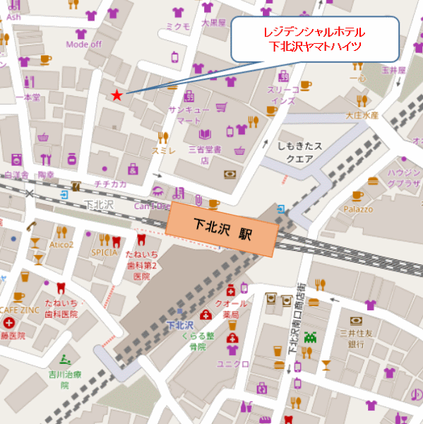 レジデンシャルホテル　下北沢ヤマトハイツ 地図