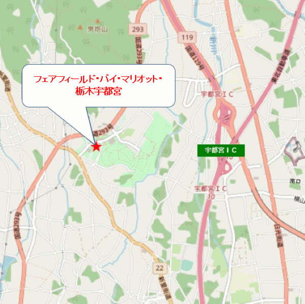 フェアフィールド・バイ・マリオット・栃木宇都宮への概略アクセスマップ