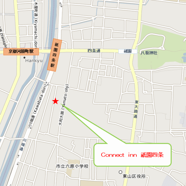 Ｃｏｎｎｅｃｔ ｉｎｎ 祇園四条の地図画像