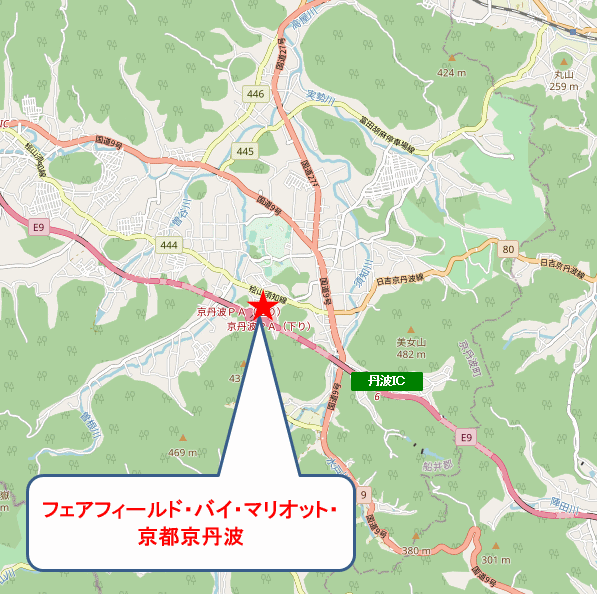 フェアフィールド・バイ・マリオット・京都京丹波への概略アクセスマップ