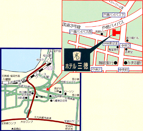 地図：ＨＯＴＥＬ　ＳＡＮＴＯＫＵ　ホテル　三徳