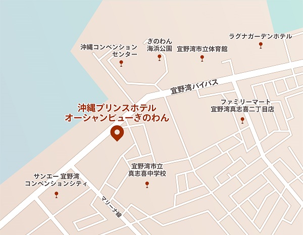 沖縄プリンスホテル オーシャンビューぎのわんの地図画像