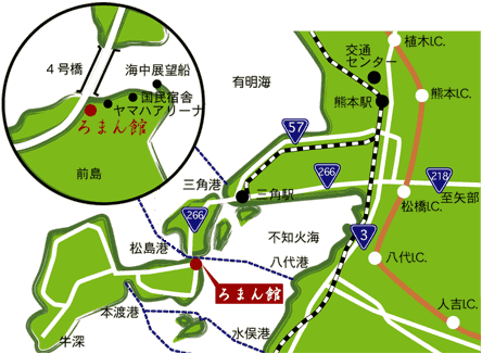 松島温泉　ホテル松泉閣　ろまん館への概略アクセスマップ