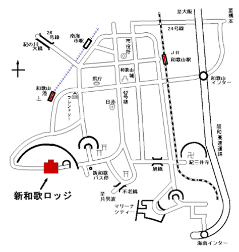 紀州温泉「天然足赤エビの宿」 新和歌ロッジの地図画像