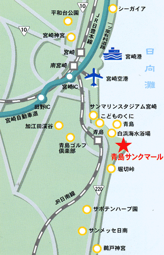 ホテル　青島サンクマールへの概略アクセスマップ