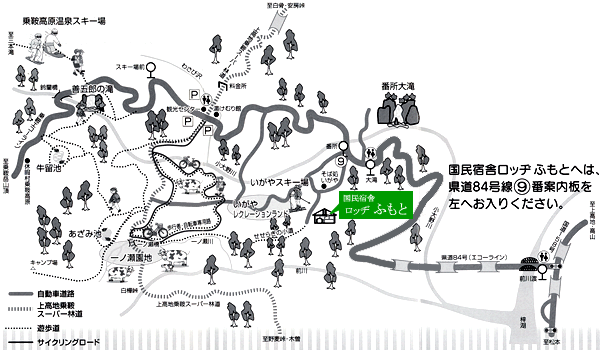 乗鞍高原温泉　ロッヂふもとへの概略アクセスマップ