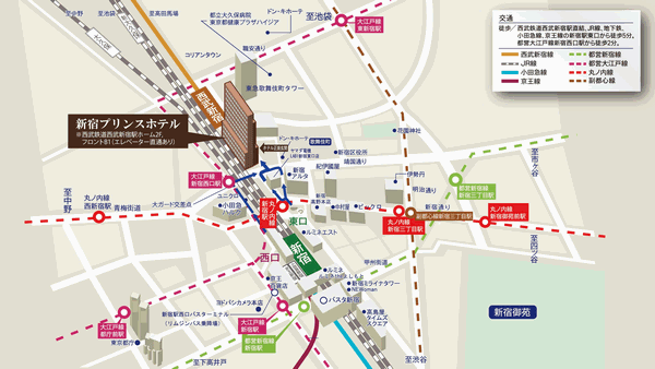 新宿プリンスホテル 地図