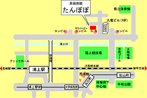 民宿旅館 たんぽぽ＜長崎県＞の地図画像