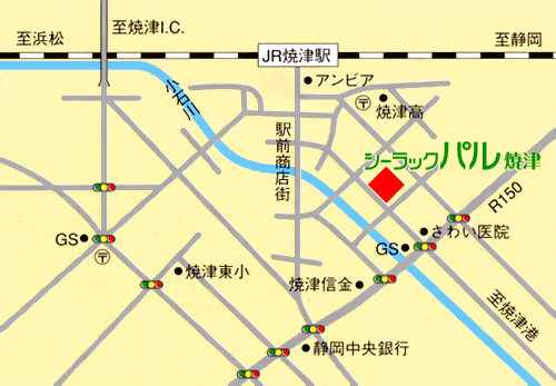 ホテル　シーラックパル焼津への概略アクセスマップ