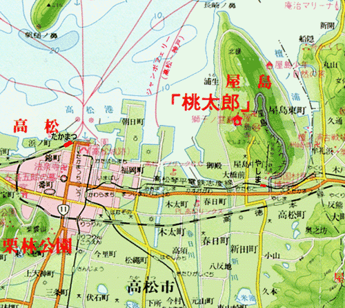 屋島の宿 桃太郎の地図画像