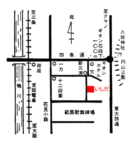 いしだ旅館＜京都府＞への概略アクセスマップ