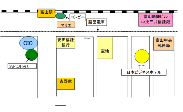 日本ビジネスホテルへの概略アクセスマップ