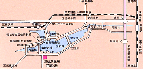 御所湖温泉 ホテル花の湯の地図画像