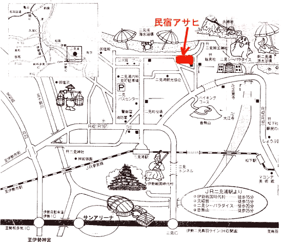 伊勢二見浦 民宿 アサヒの地図画像
