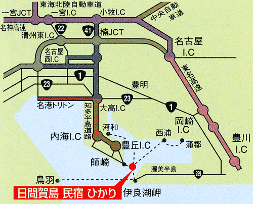 日間賀島 民宿 ひかりの地図画像