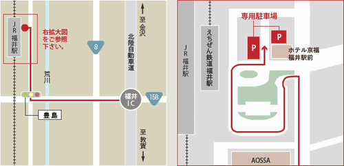地図：ホテル京福　福井駅前
