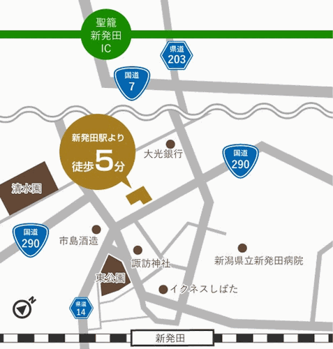 ホテル丸井への概略アクセスマップ