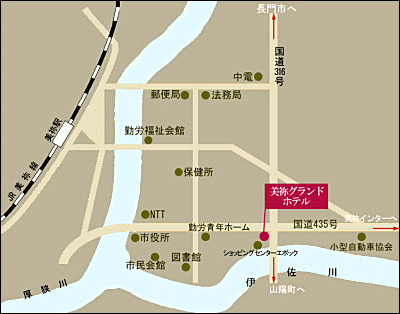 地図：美祢グランドホテル