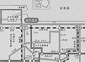 皆生温泉　華水亭への概略アクセスマップ