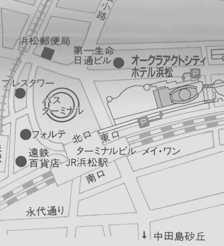 オークラアクトシティホテル浜松（オークラホテルズ＆リゾーツ）への概略アクセスマップ